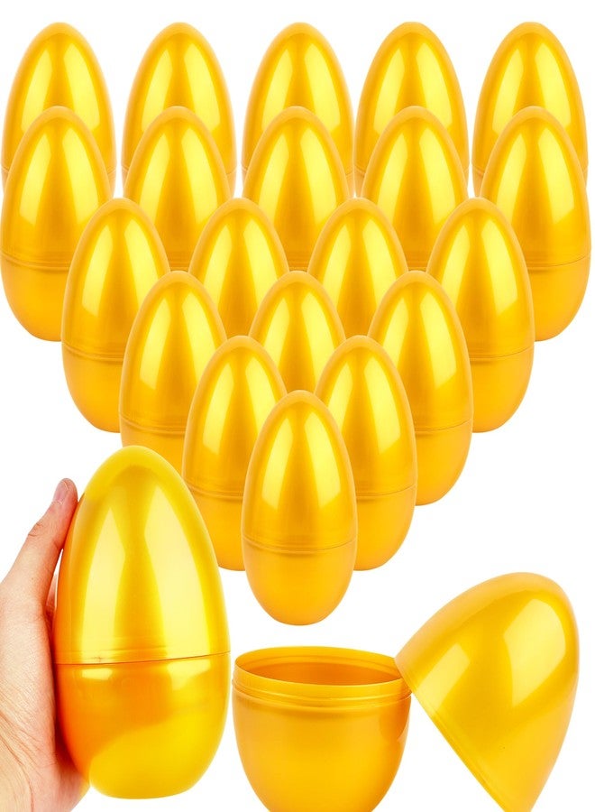 Haconba 20 Pack 6 Inch Large Golden Easter Eggs Plastic Fillable Empty Easter Eggs for Easter Party Supplies and Easter Hunt Game Basket Stuffers Filler - Image 1